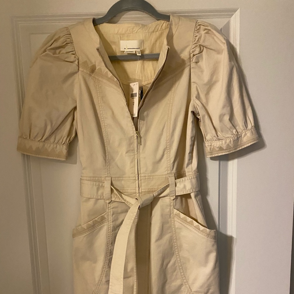 NWT Anthropologie Cream Cargo mini dress Sz 0